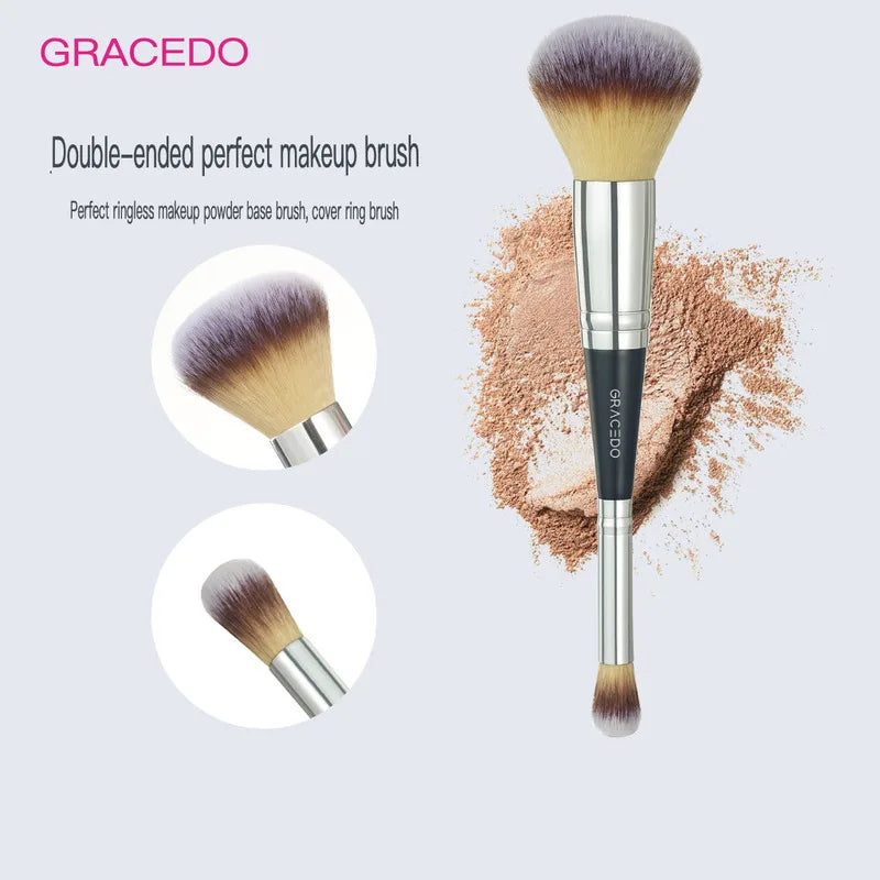 Double-Ended Makeup Brush | Eyeshadow, Foundation & Blush Makeup Brush QXL