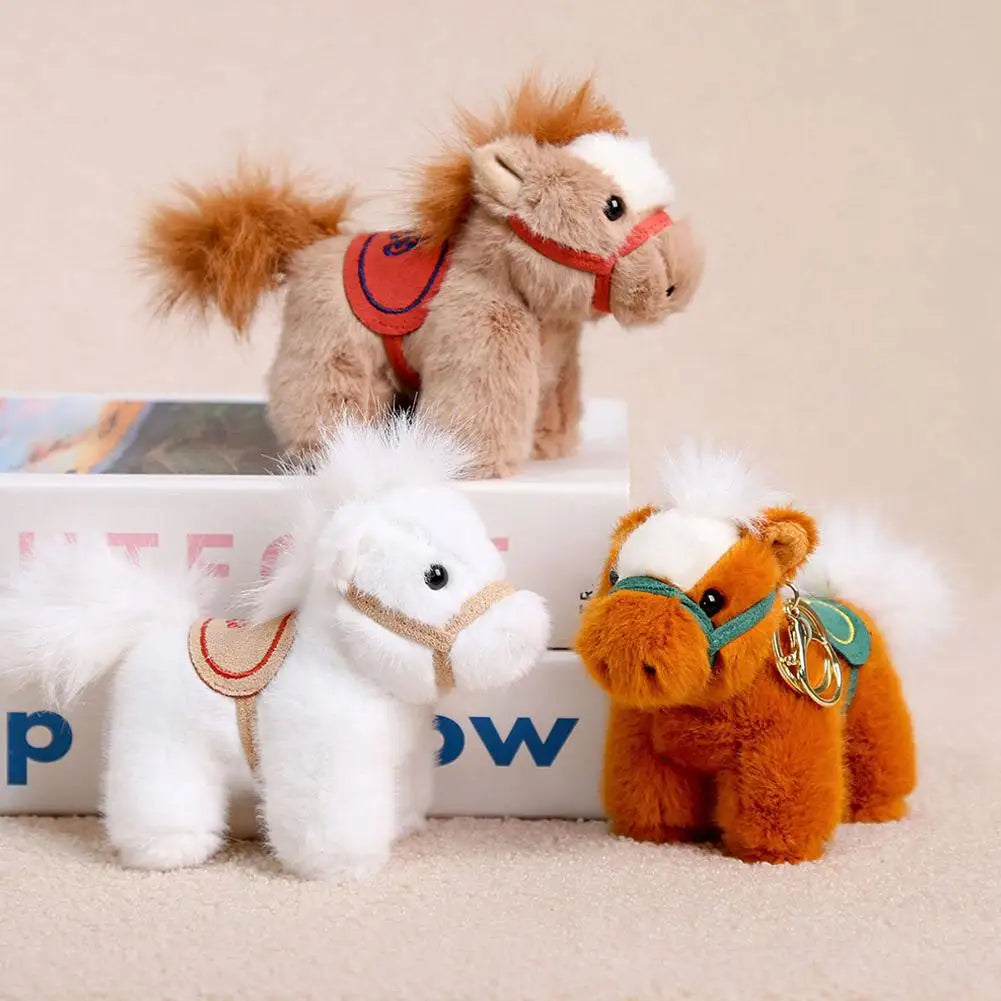 Plush Horse Keychain | Chinese Vintage Style Pony Bag Charm Plush Keychain QXL