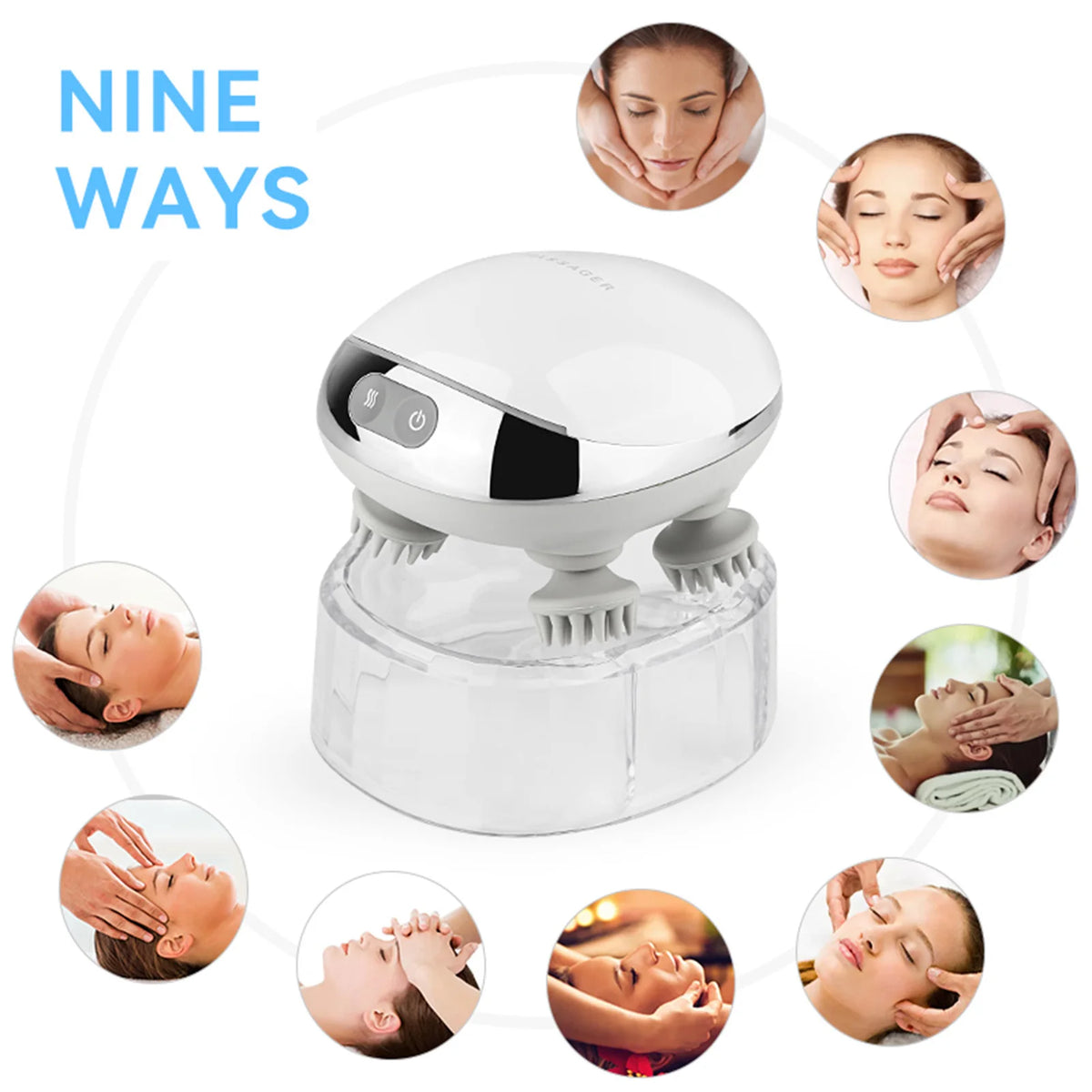 Waterproof Electric Scalp Massager | Hot Compress & Red Light Electric Scalp Massager QXL