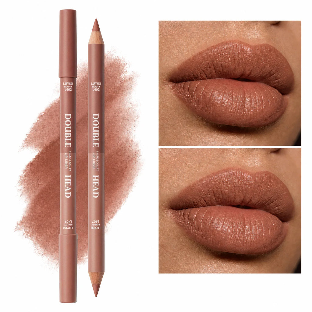 2-in-1 Dual Shade Lip Liner Pencil | Waterproof Matte Lip Liner Pencil QXL