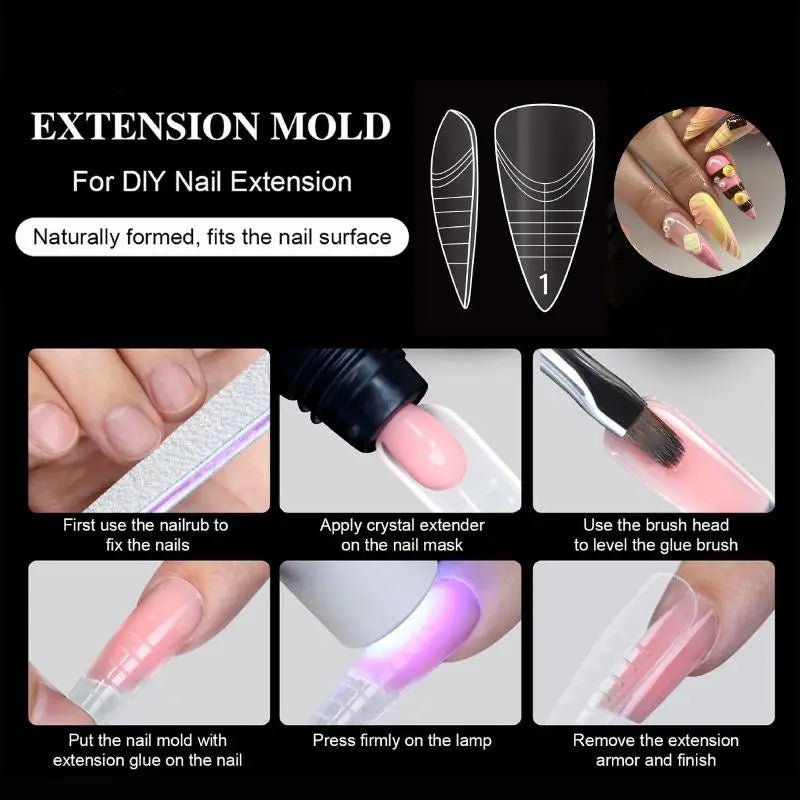 140-Pc Coffin Dual Nail Extension Forms | Pro Template Kit Nail Extension Forms QXL