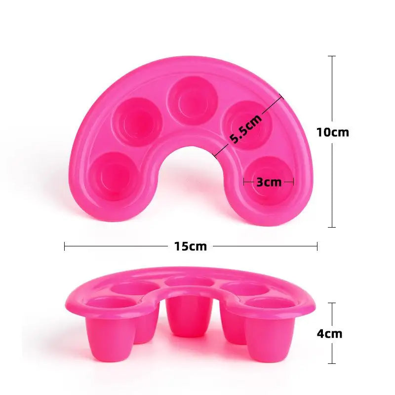 5-Slot Curved Nail Soaking Tray | BPA-Free Manicure Tool Nail Soaking Tray QXL