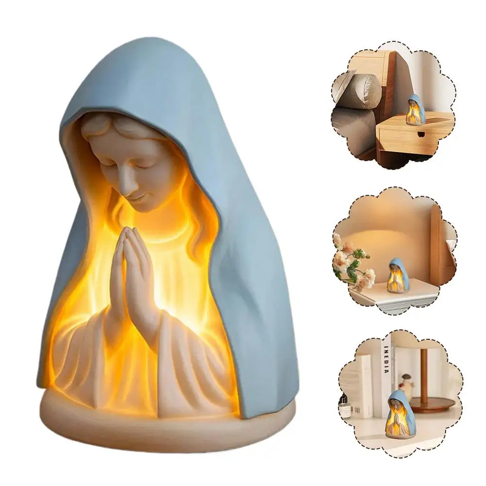 Praying Angel LED Night Light Resin Figurine | Spiritual Decor Resin Decorative Figurine QXL One size