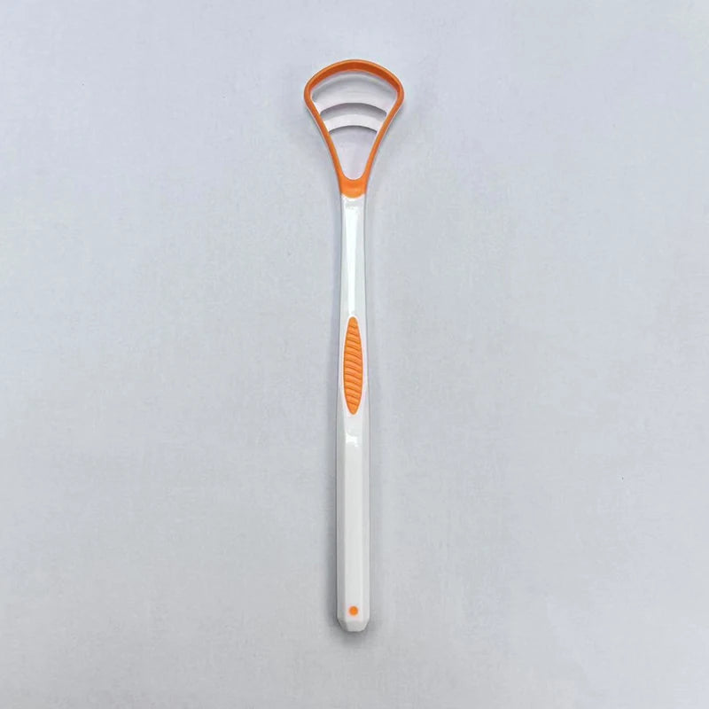Dual-Sided Silicone Tongue Scraper & Brush | YOVIP Tongue Scraper QXL Orange