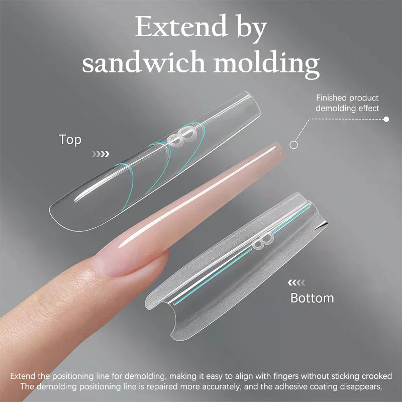240-Pc Reusable Dual Nail Forms | Coffin & Almond Extensions Nail Extension Forms QXL