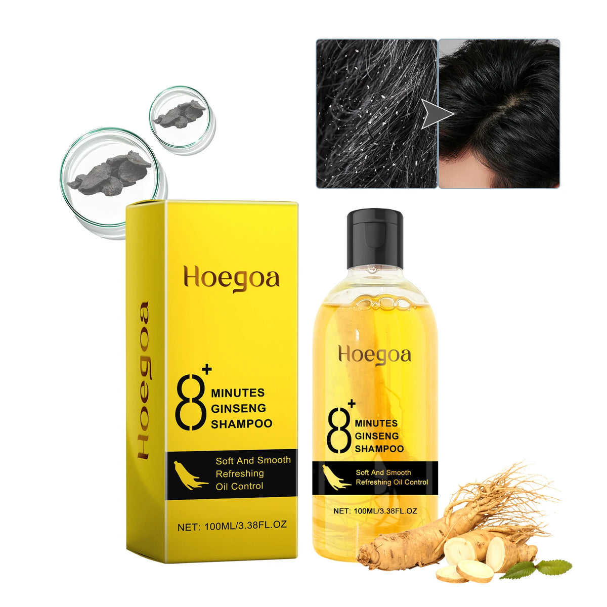 HOEGOA Ginseng Oil Shampoo & Conditioner – All Hair Types Ginseng Hair Shampoo QXL