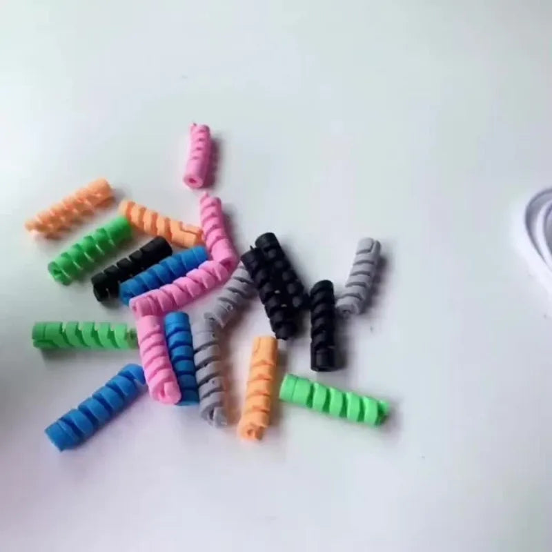 Silicone Spiral Cable Protector Sleeve | Charging Cable Winder Cable Protector Sleeve QXL