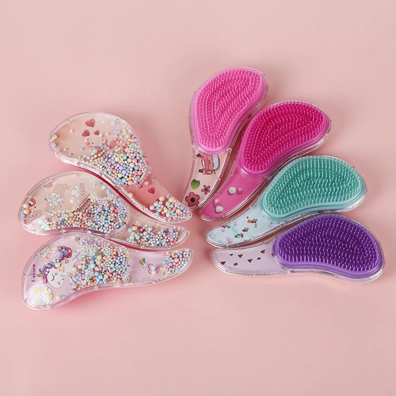 Unicorn Anti-Static Detangling Massage Hair Brush – Pink Detangling Hair Brush QXL