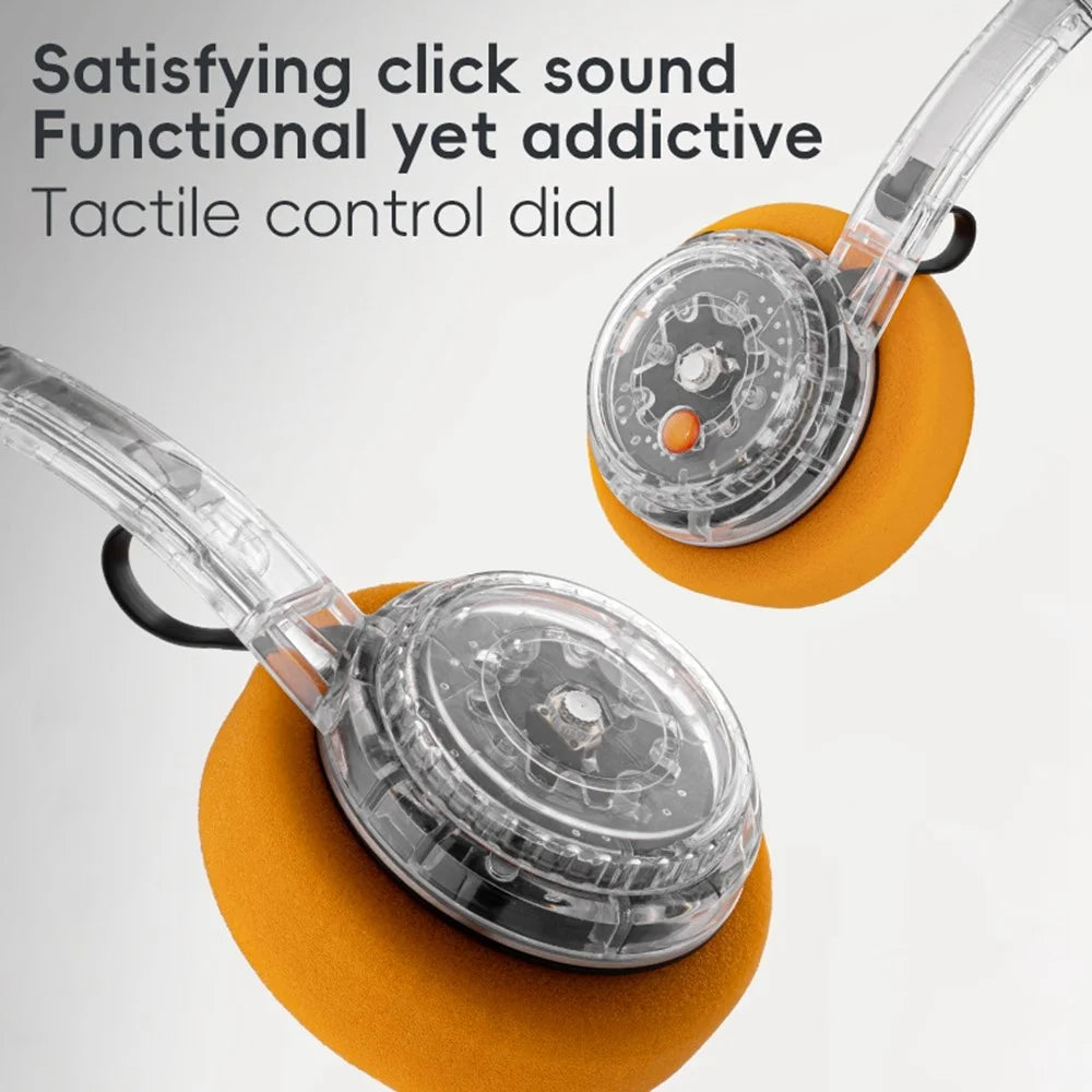 YITHOR Transparent Bluetooth Headphones with Fidget Button & Mic Bluetooth Headphones QXL