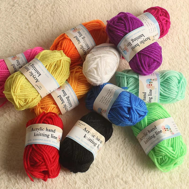 12-Color Kids Weaving & Crochet Yarn DIY Craft Kit Craft Yarn Kit QXL
