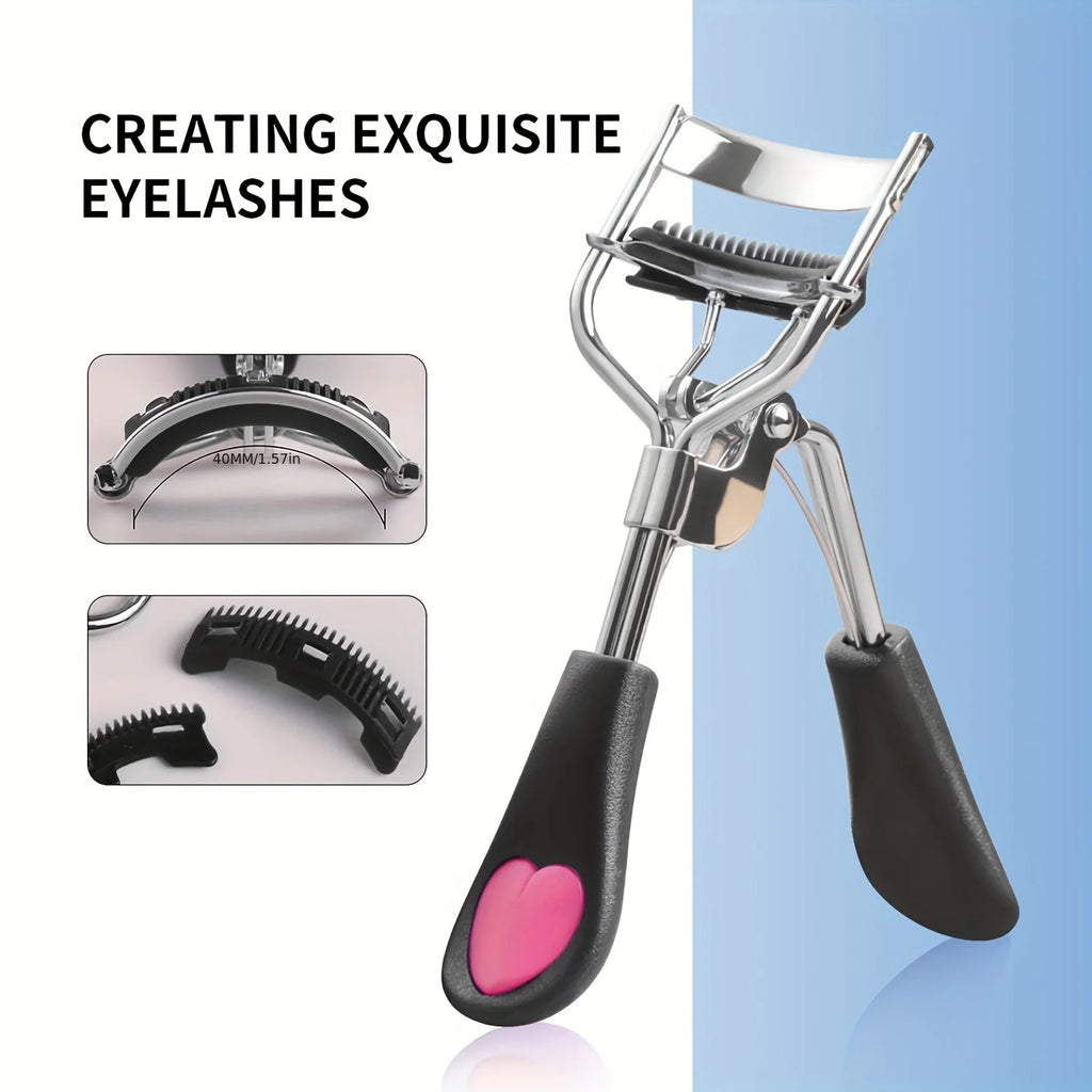 LUXEBLEND Portable Eyelash Curler | Heart-Shaped Anti-Slip Eyelash Curler QXL