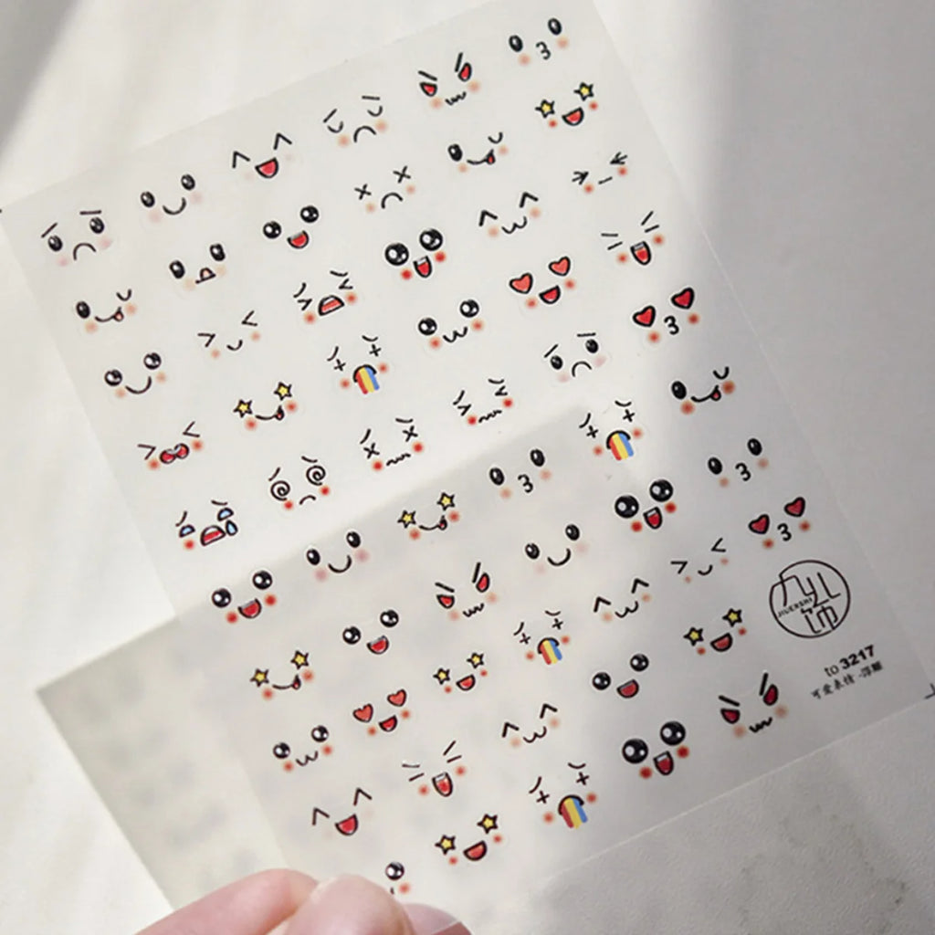 5D Kawaii Smile Nail Art Stickers | Self-Adhesive Decals Nail Art Stickers QXL