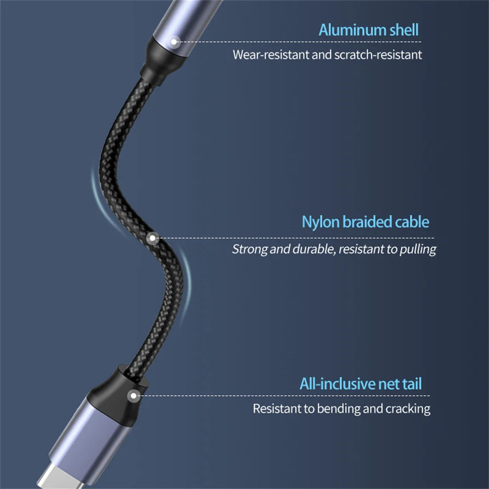 USB-C to 3.5mm Headphone Jack Adapter | Aux Audio Cable Audio Adapter QXL