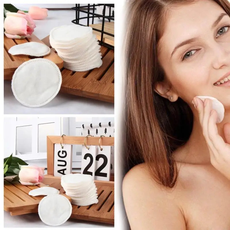 100-Pack Soft Cotton Makeup Remover Pads | Face, Eye & Nail Cotton Cleansing Pads QXL