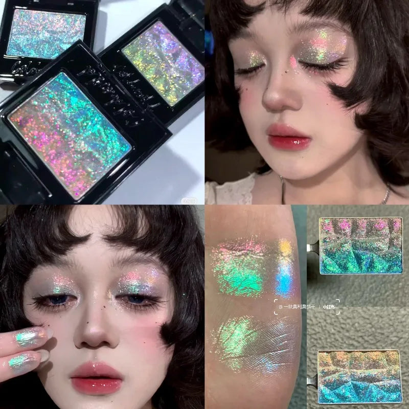 Chameleon Duochrome Shimmer Eyeshadow Highlighter Palette Eyeshadow Palette QXL SHAMO