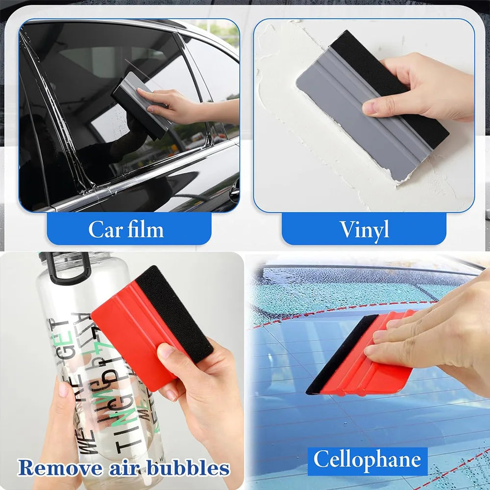 Vinyl Wrap Kit – Felt Squeegee, Trimmer & Bubble Smoother 8–15pc Vinyl Wrap Tool Kit QXL