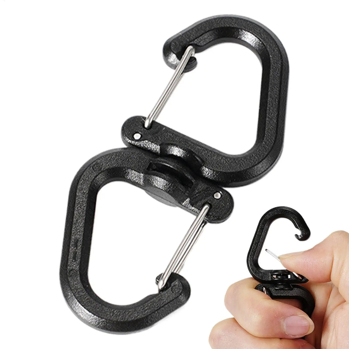360° Rotating Double Carabiner Swivel Keychain Clip Swivel Carabiner Clip QXL