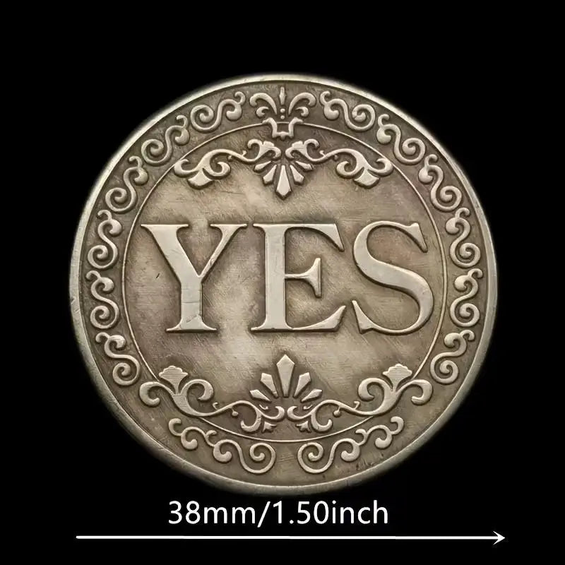 YES/NO Floral Replica Coin | Collectible Souvenir Silver & Gold Collectible Replica Coin QXL