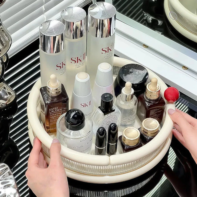360° Rotating Makeup Organizer | Large Skincare Vanity Caddy Rotating Vanity Organizer QXL