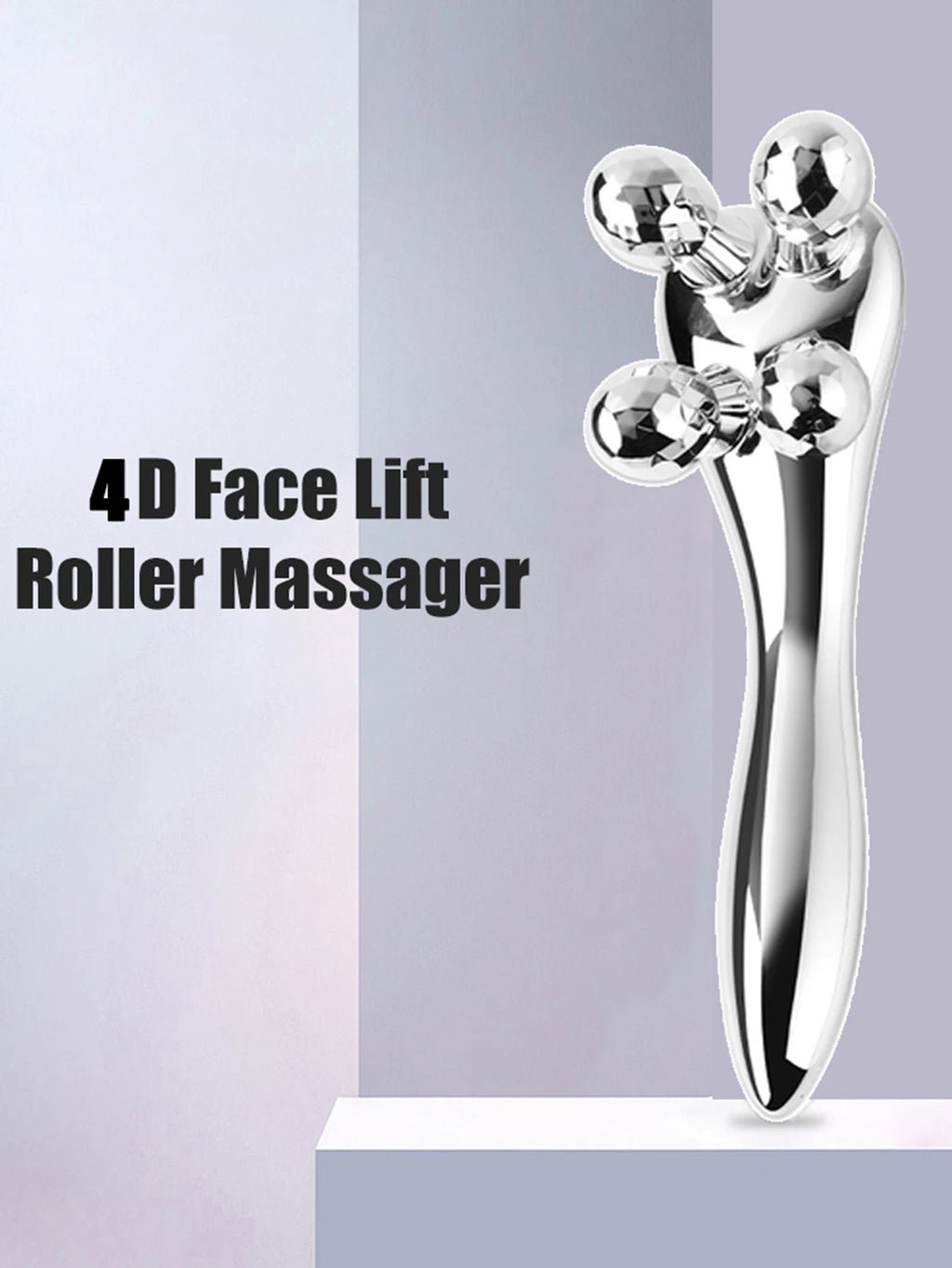 4D Y-Shape Facial Roller | Face, Eye & Neck Massager Silver Facial Massage Roller QXL 1 pc