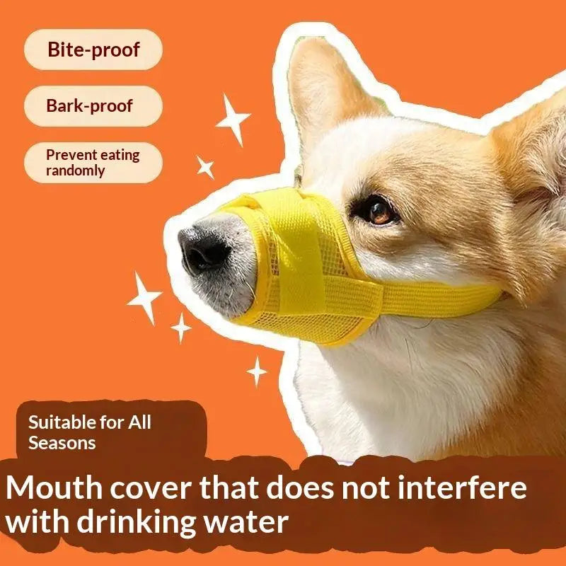 Breathable Mesh Dog Muzzle – Adjustable Anti-Bark S/M/L Dog Muzzle QXL