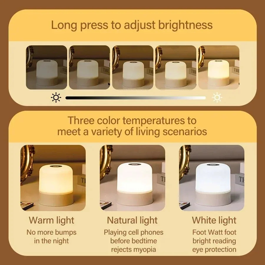 RGB Night Light with Remote | Dimmable Touch Table Lamp LED Night Light QXL