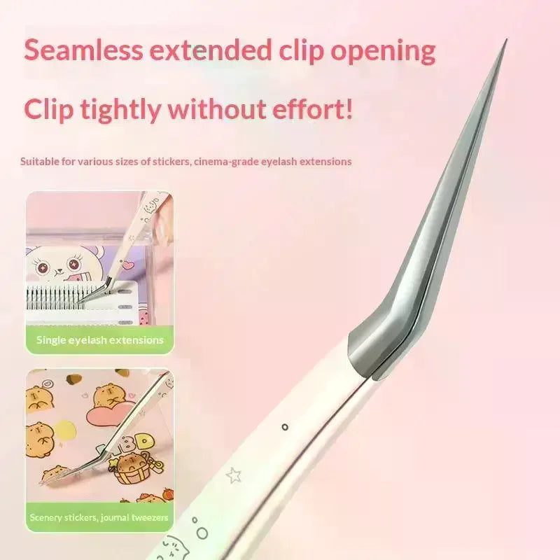YOVIP Precision False Eyelash Tweezers | Anti-Static + Case Eyelash Tweezers QXL