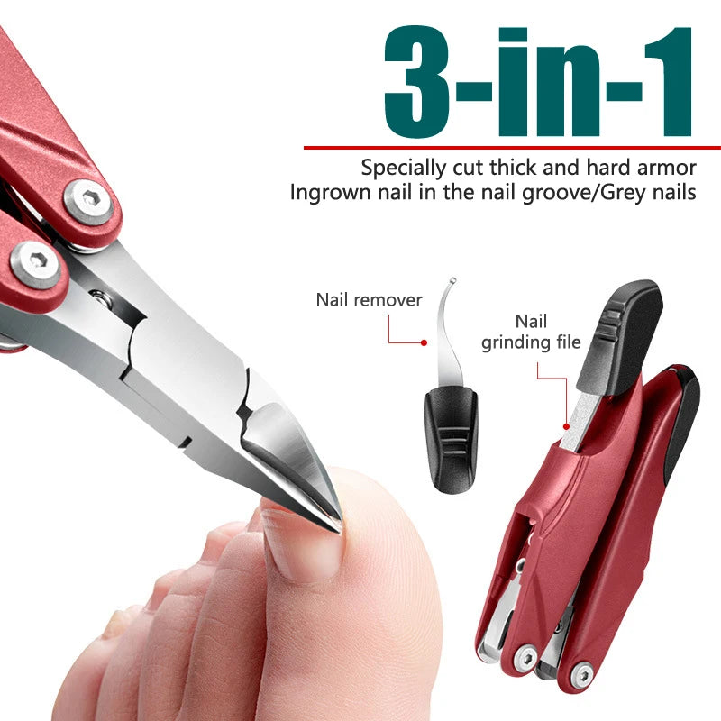 Folding Stainless Steel Toenail Nipper & Groove Trimmer Tool Nail Nipper Trimmer QXL