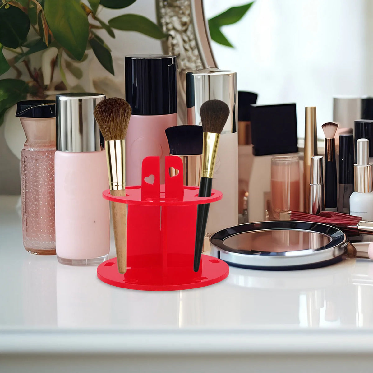 5-Hole Makeup Brush Drying Stand | Travel & Vanity Organizer Brush Drying Stand QXL