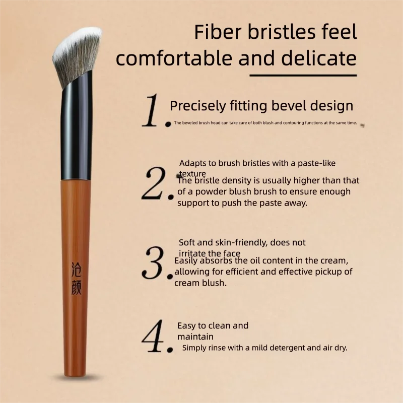 Angled Blush & Contour Brush | Highlighter & Setting Powder Angled Makeup Brush QXL