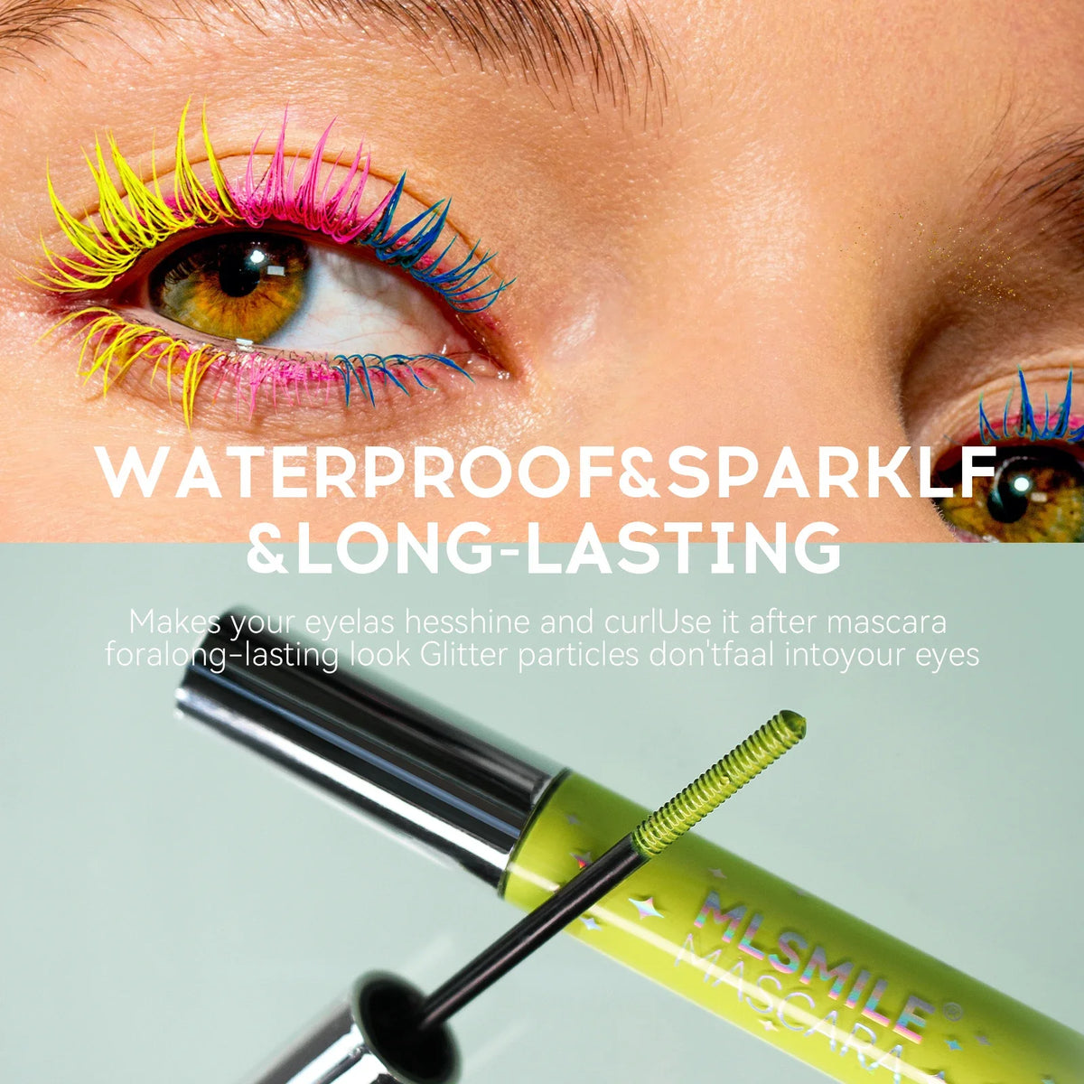 MLSMILE Glitter Pearlescent Mascara – Waterproof & Volumizing Glitter Mascara QXL