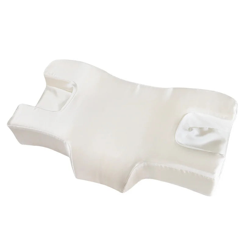 Satin Memory Foam Pillow | Anti-Wrinkle Neck Support Memory Foam Pillow QXL WHITE 62x38x10cm