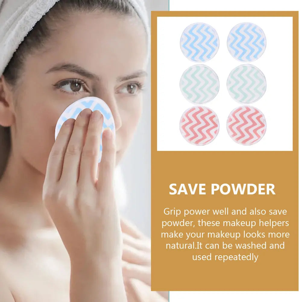 6-Pack Bamboo Fibre Round Makeup Puffs | Soft Face Washing Pads Makeup Puff Set QXL