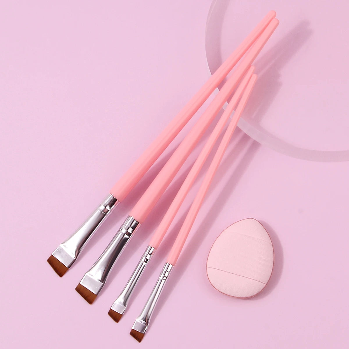 5-Piece Pink Makeup Brush Set | Eyeliner & Eyebrow Brushes Makeup Brush Set QXL