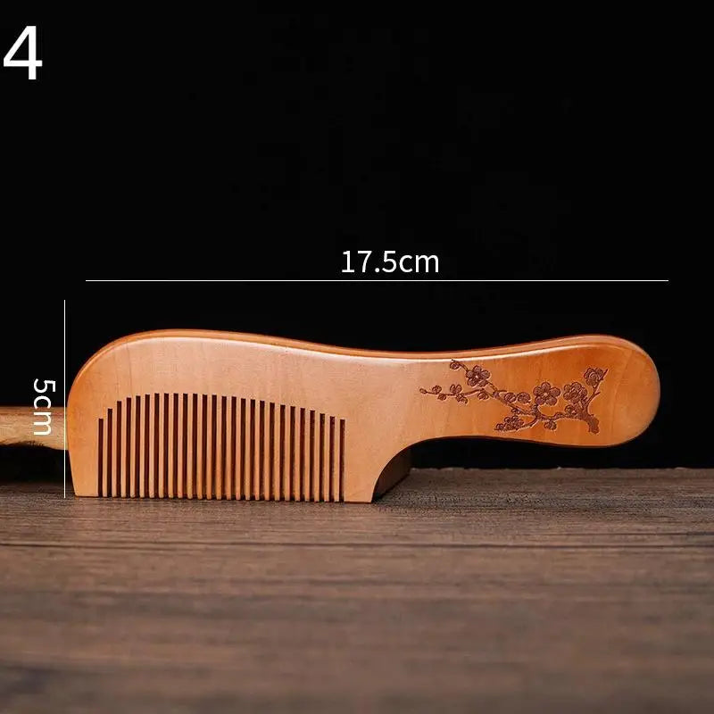 Anti-Static Peach Wood Hair Comb | Scalp Massage & Styling Wooden Hair Comb QXL 4