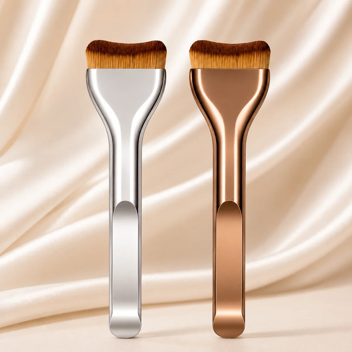 2-Pack Pillow Foundation Brush Set | Flat Top Contour Blending Foundation Brush Set QXL 2 Pcs