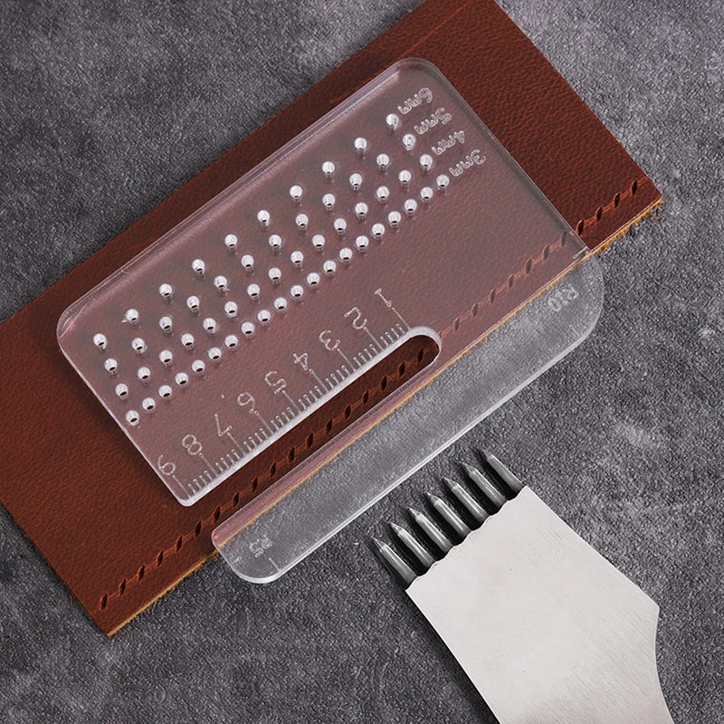 Acrylic Leather Cutting Distance Ruler 4mm Stitching Guide Tool
