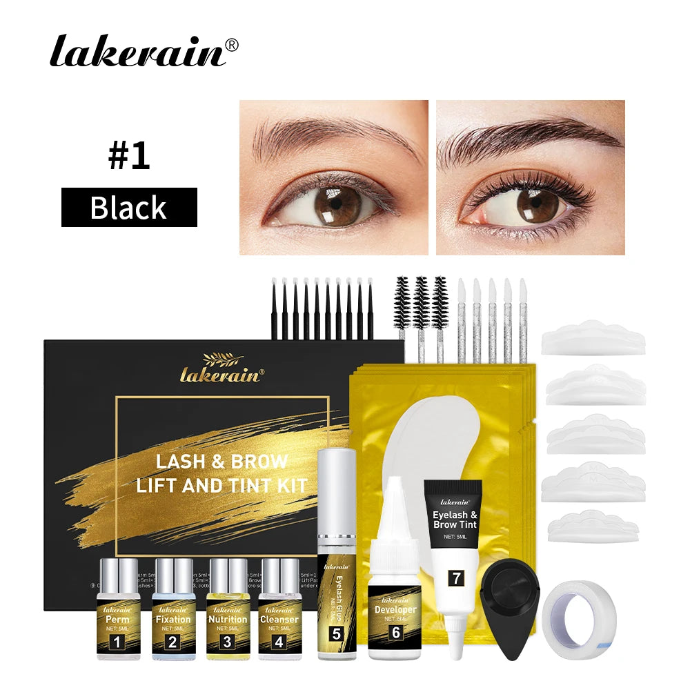 Lash Lift & Brow Lamination Tint Kit – Complete At-Home Set Lash & Brow Lift Kit QXL Black