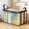Clear PVC Flip-Top Storage Box | Toy & Book Organizer PVC Storage Box QXL Black L