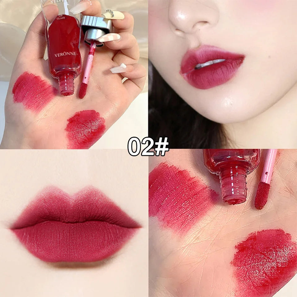 VERONNI Ice Velvet Metallic Lip Gloss | 16H Liquid Lipstick Liquid Lip Gloss QXL 02