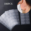 100-Pack Clear Invisible Ear Lobe Support Tape for Earrings Ear Lobe Support Tape QXL 100Pcs