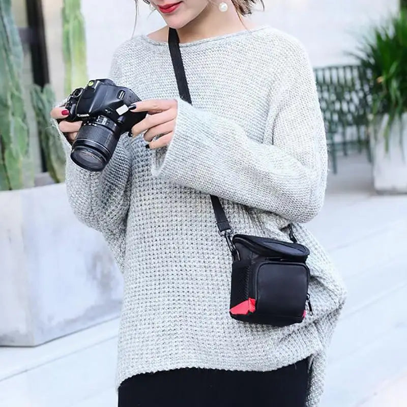 Waterproof Nylon DSLR Camera Shoulder Bag | Black Travel Bag Camera Shoulder Bag QXL