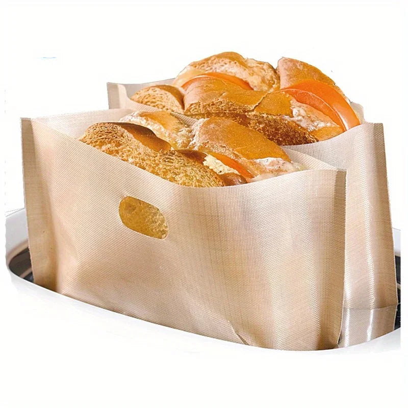 10-Pack Reusable Non-Stick Toaster Bags | PTFE Heat-Resistant Toaster Bags QXL