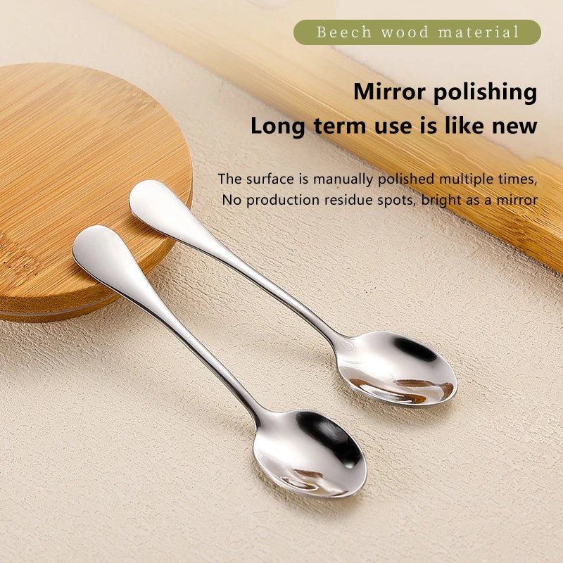Mini Stainless Steel Coffee Spoons Set 3 or 5 | 304 Steel Kitchen Spoon Set QXL