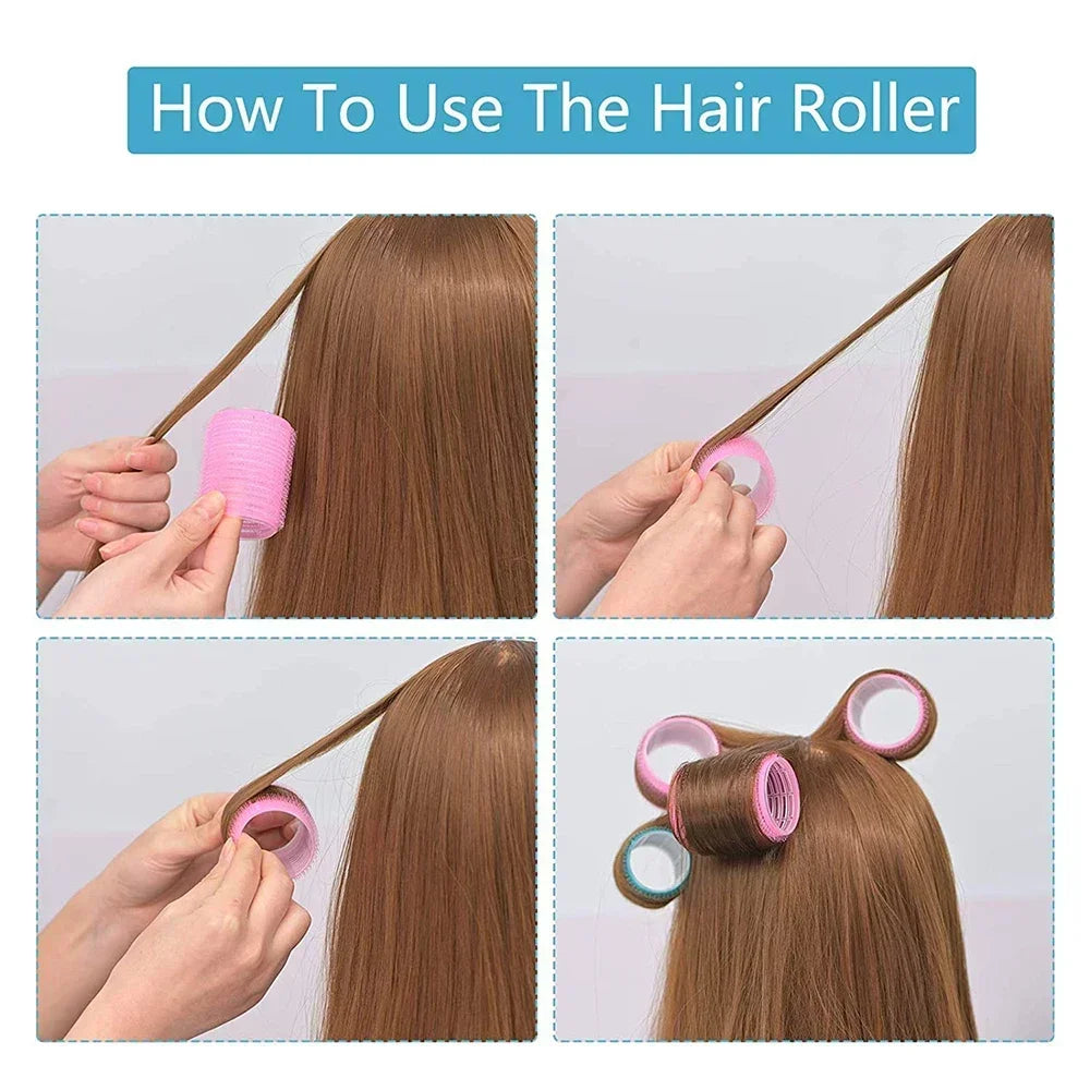Self-Grip Heatless Hair Rollers | 6-Pack DIY Curlers Heatless Hair Rollers QXL