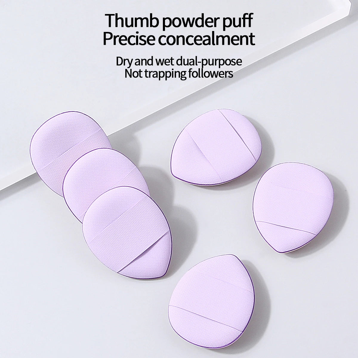 100-Pack Purple Mini Powder Puffs | Dry & Wet Sponge Cushion Makeup Powder Puffs QXL