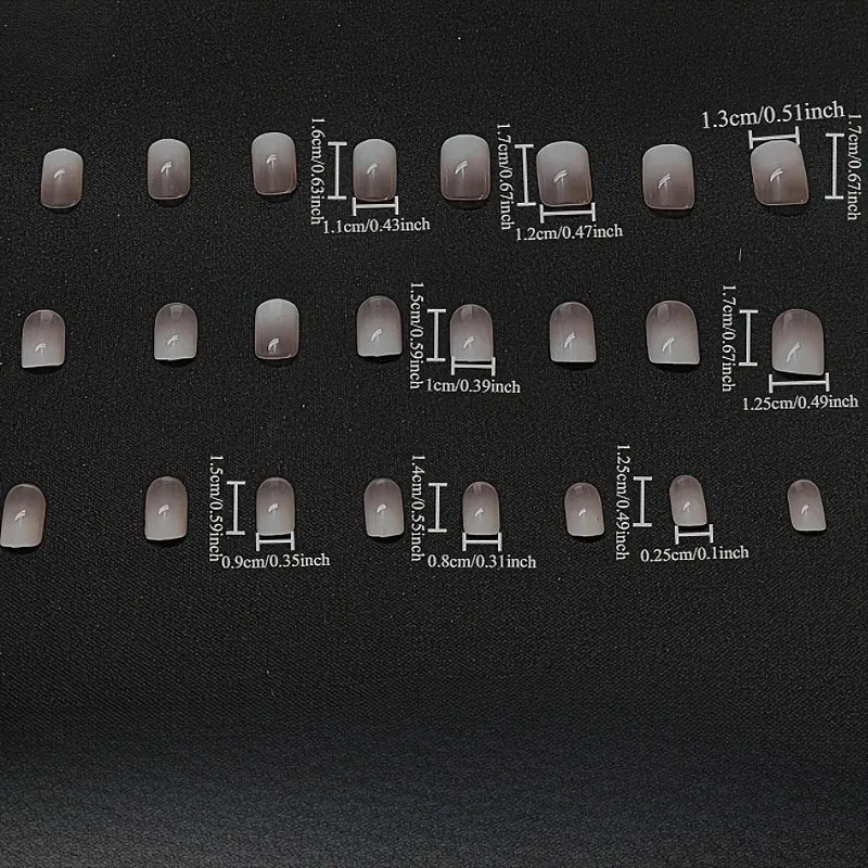 24-Piece Shiny Gradient Press-On Nails | Sweet Girl Style Press-On Nails QXL
