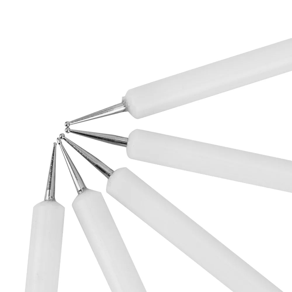 5-Pack Double-Ended Dotting Pens | Nail Art & DIY Craft Tool Dotting Pen Set QXL