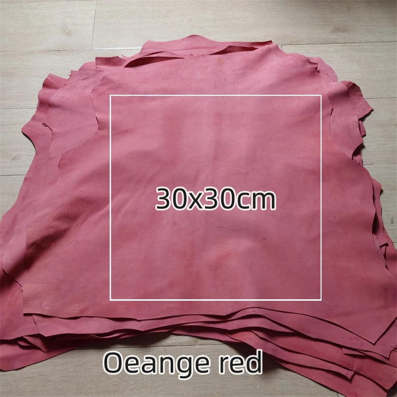 Orange Frosted Sheepskin Leather Fabric 0.6–0.7mm | DIY Craft Leather Craft Fabric QXL