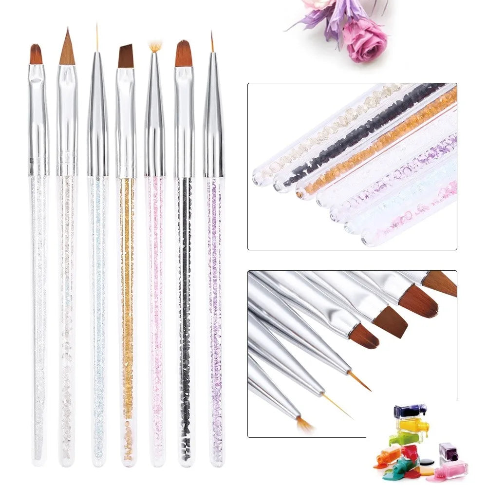 7-Piece Double-Ended Nail Art Brush & Dotting Pen Set Nail Art Brush Set QXL